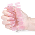 Zhengxiang customized gel manicure stickers gradient onion powder smudged ice transparent cross-border amazon french uv semi-baked nail stickers