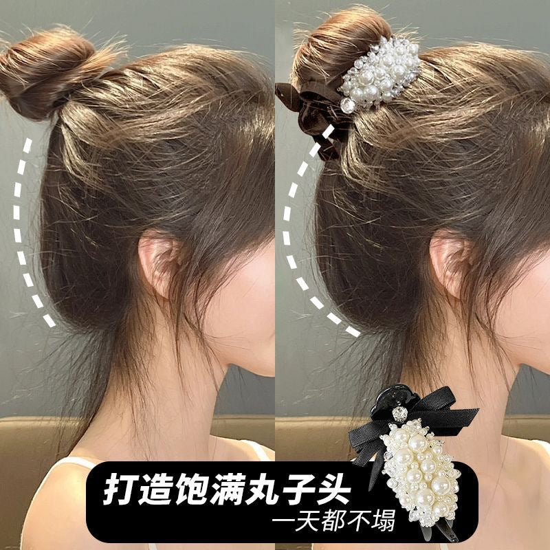 K-styleelegant pearl ball head clip hair clip women's back of head hairdressing handy gadget hair accessories headgear women's shark clip
