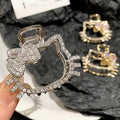 Girly heart diamond kt cat metal clip back head hair shark clip k-style half-tied hair cat hair clip headwear