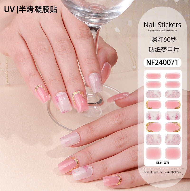 Zhengxiang custom gel nail art stickers - cat eye, glitter, 3d foil, french, uv light therapy, semi-cured nail stickers wholesale