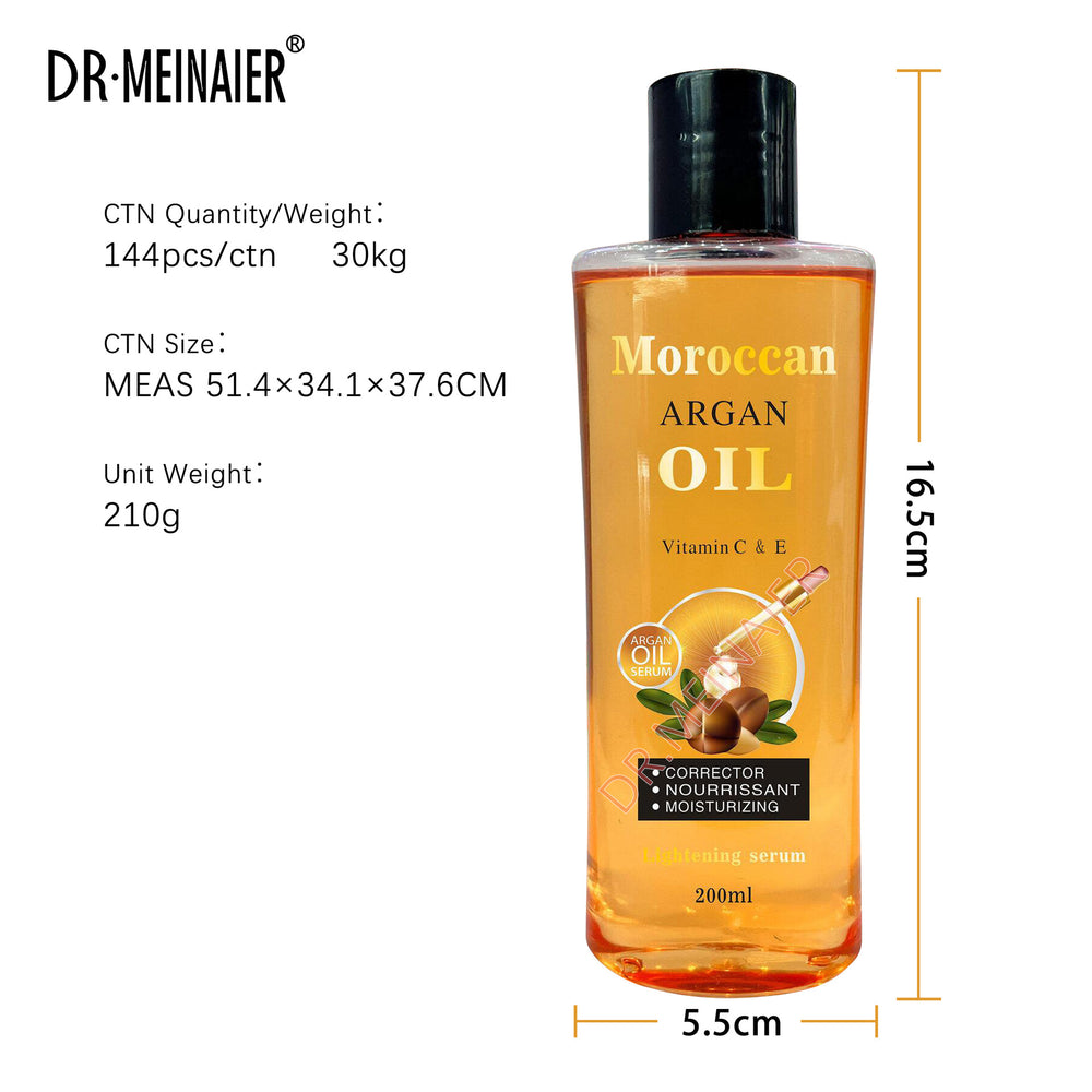 moroccan argan oil - argan oil for face, body, hair, and skin brightening massage oil - export quality 200ml