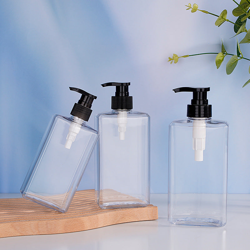 Thick wall lotion square high transparent 200ml300/500ml bottle plastic bottle pet shower gel shampoo body
