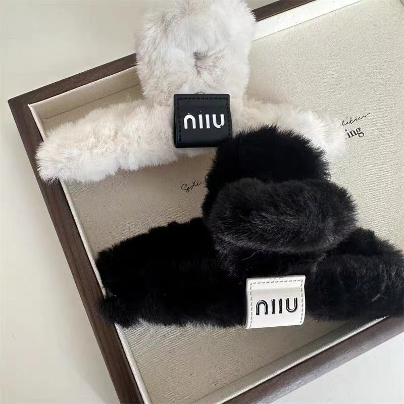 K-style letter patch wire winding stuffed gripper large hair gripper elegant shark clip hairpin classy hair clip hair accessories
