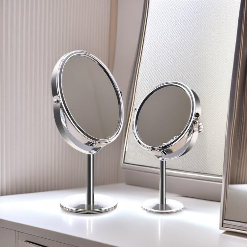 Makeup mirror desktop desktop rotatable magnifying glass princess mirror double-sided dressing mirror mirror for home storage home