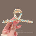 Ancient style blue auspicious cloud large clip new chinoiserie women's hair accessories clip cheongsam back of head hair clip large shark clip