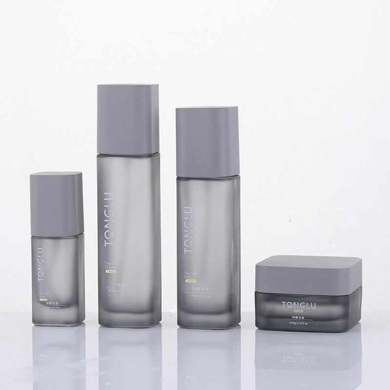 Factory direct sales cosmetic glass bottle packaging materials 100ml lotion essence suit bottle 50g cream refill empty bottle