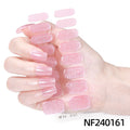 Zhengxiang customized gel manicure stickers gradient onion powder smudged ice transparent cross-border amazon french uv semi-baked nail stickers