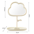 Cosmetic mirror girly heart plastic rotatable desktop desktop storage dressing mirror for home dormitory home portable mirror