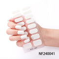 Zhengxiang cross-border fashion pure color gel manicure stickers waterproof flash uv light therapy semi-baked nail stickers full stickers personalized