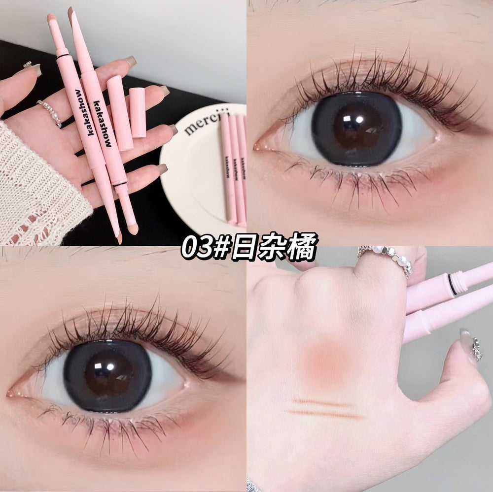 Kakashow double-ended under-eye brightening pen - waterproof, sweat-proof, smudge-proof, for highlighting and defining the under-eye area, doubles as an eyeshadow stick