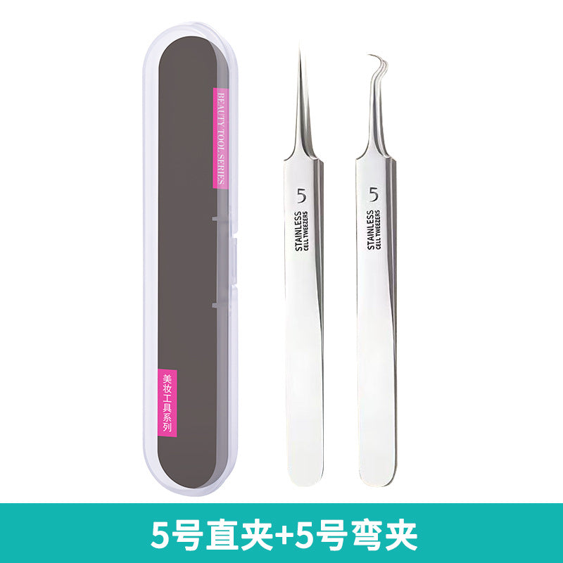 Factory direct stainless steel blackhead remover kit - includes ultra-fine tweezers, blackhead extractor, and acne pimple popping tool