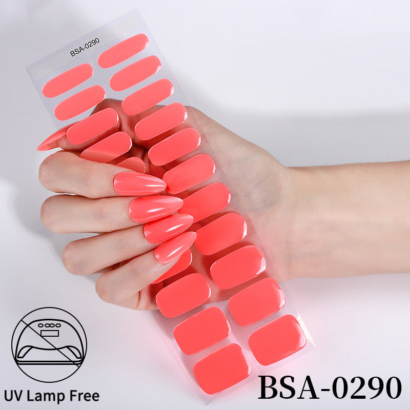 no-bake gel manicure stickers waterprooffashionpure color nail stickers no cure gel nail wraps