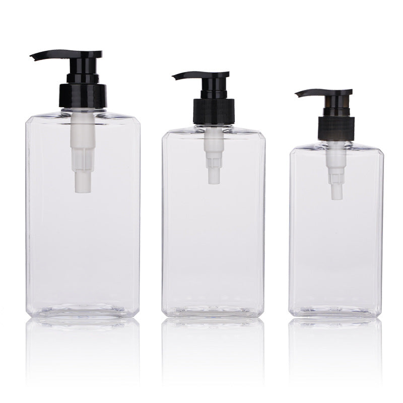 Thick wall lotion square high transparent 200ml300/500ml bottle plastic bottle pet shower gel shampoo body