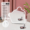 Custom-shaped hd led makeup mirror with lights, home use, three-tone dimming, plastic folding standing storage beauty mirror