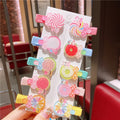 Acrylic rainbow lollipop ten-piece fabric clip set