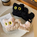 Cartoon cute black cat hairpin stuffed gripper female large fall and winterelegant back shark clip headwear
