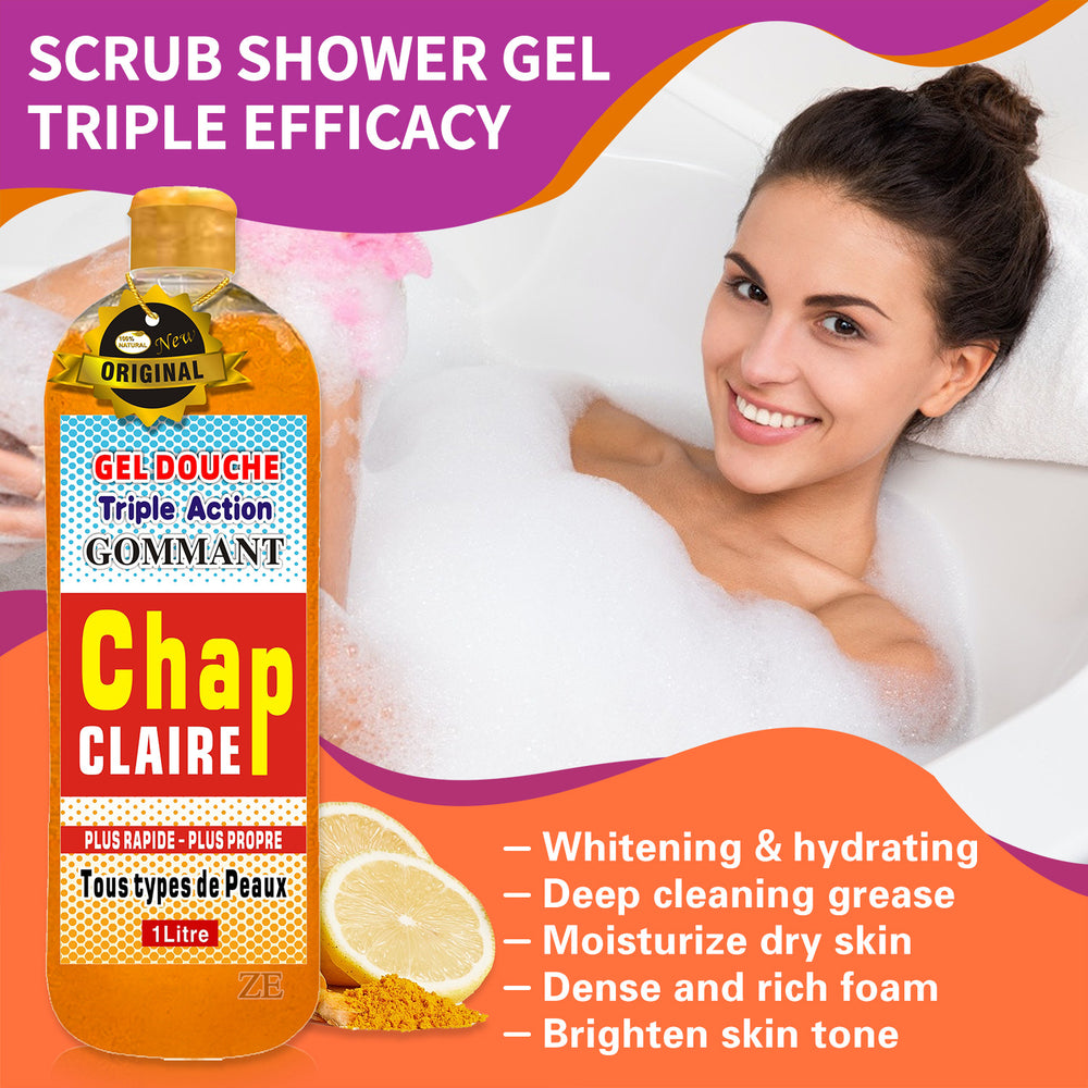 foreign trade 1l scrub shower gel hydrating, long-lasting moisturizing scrub deep cleansing men's and women's shower wholesale