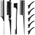 Hairdressing comb, three rows of pointed tail comb, fluffy hair, hair comb, hair cleaning tool, various combs, cleaning brush