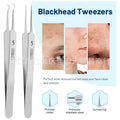 stainless steel oblique eyebrow clip super sharp cell clip straight clip hook clip three-piece set acne needle beauty set