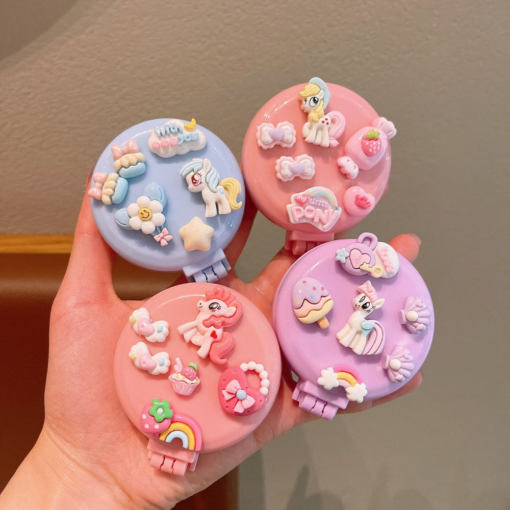 Foldable air cushion comb pony massage comb air cushion comb mini portable small comb round mirror comb portable comb