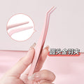 Jonbos anti-stick false eyelash tweezers - eyelash extension applicator, golden feather lash curler, beauty makeup tool