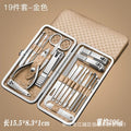 19-piece nail care set - complete stainless steel nail clipper kit with cuticle nippers, earwax removal tool, and manicure tools for ingrown toenail treatment