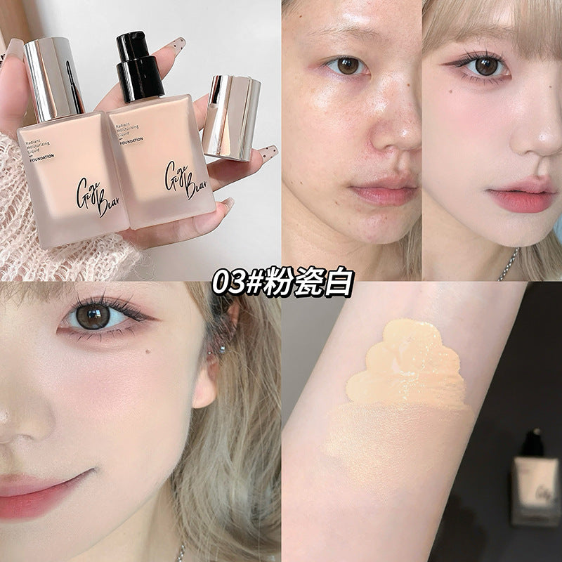 Gege bear radiant glow foundation - hydrating, concealing, waterproof, sweat-proof, long-lasting, creamy finish