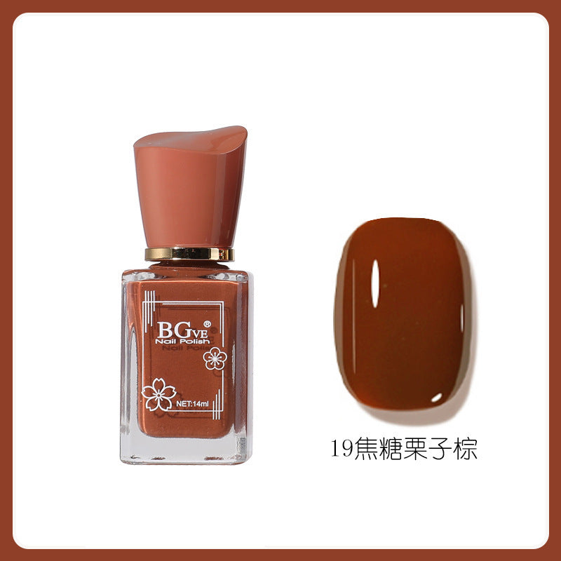 Oil-based nail polish, no-bake micro-gel, scented nail polish, long-lasting, quick-drying, nude color, non-peelable, nude color, sparkling nail polish