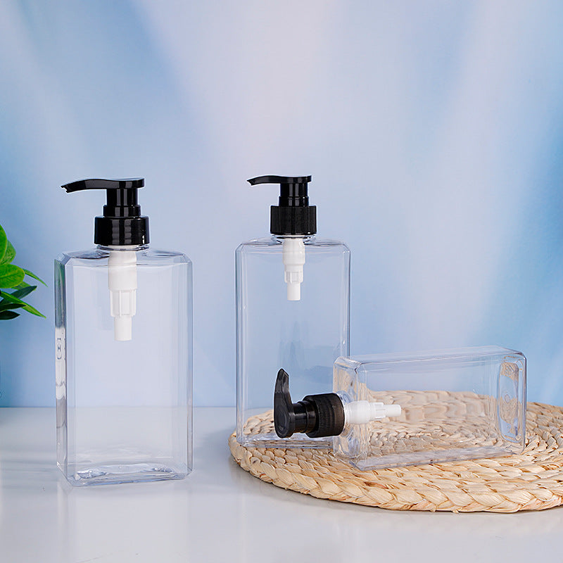 Thick wall lotion square high transparent 200ml300/500ml bottle plastic bottle pet shower gel shampoo body
