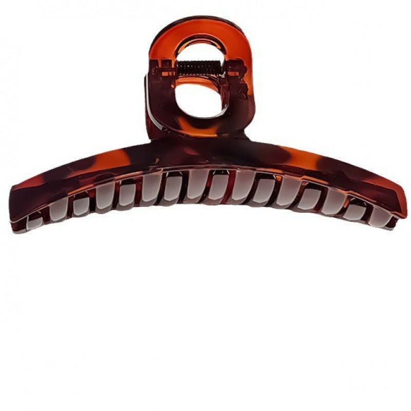 New arrivalfrenchretro pattern plastic resin summer tortoise shell elegantelegance gripper matte black one-word half arc hair gripper