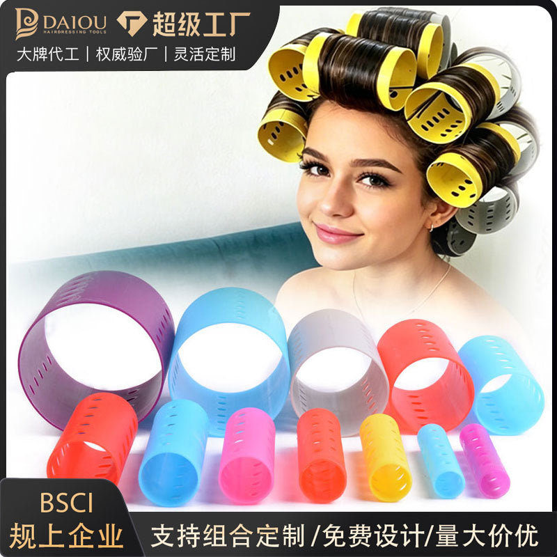 Amazon light tube hair curler multi-size suit hair styling tool plastic curling barrel hair curler wholesale in stock