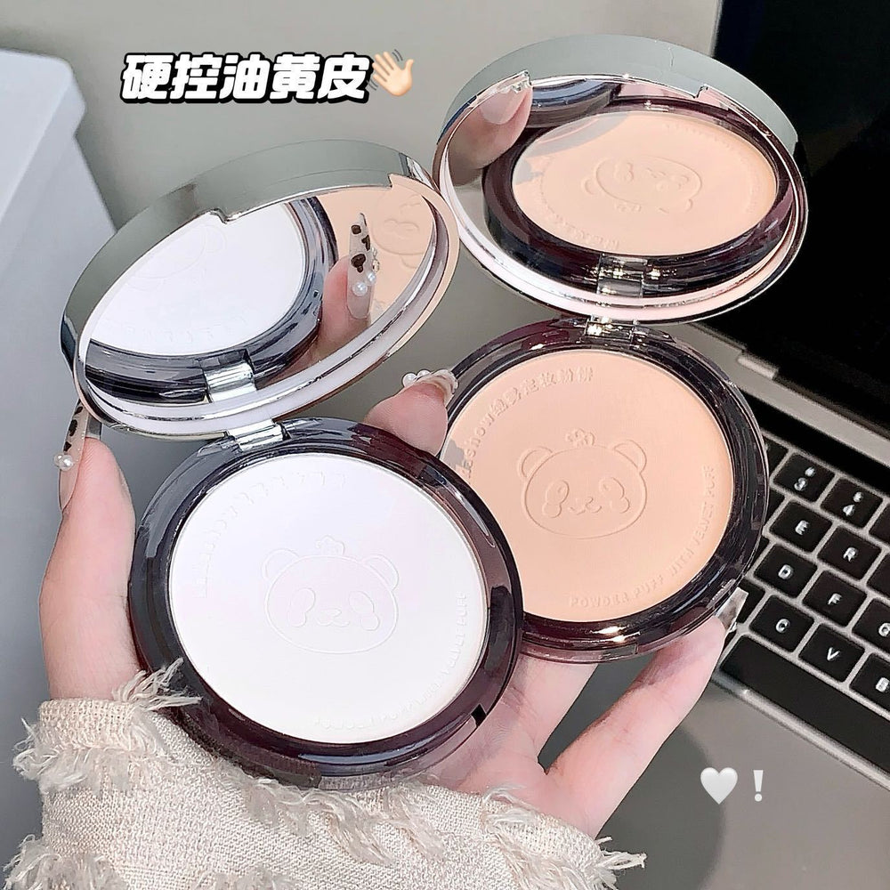 Kakashow velvet mist setting powder cake, long-lasting oil control, concealer, waterproof, anti-sweat, not easy to remove makeup, honey powder cake