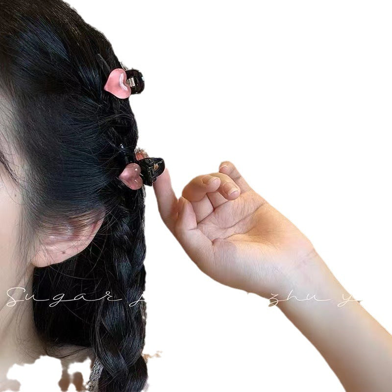 Acrylic casual heart small clip elegant bangs clip classy hair clip women's summer side clip headwear
