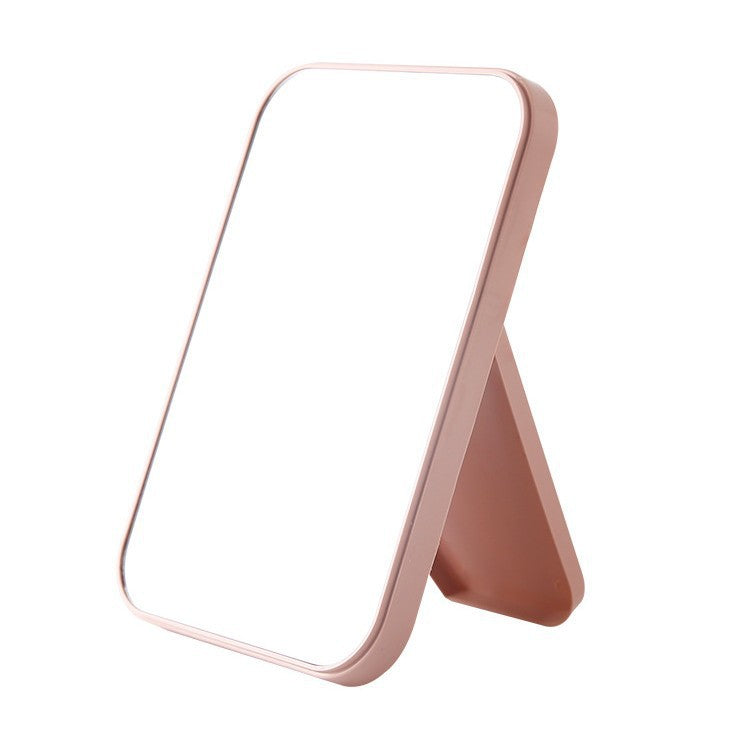 Portable minimalist makeup mirror - foldable plastic, perfect for dorms, home, desktop, students, bedroom, and tabletop use