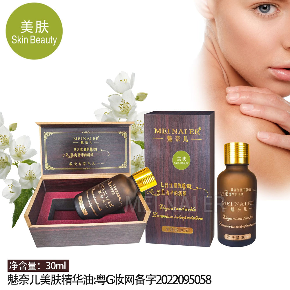 Meinair jasmine wooden box essential oil body facial spa head care revitalizing oil beauty salon wholesale 30ml