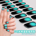 Zhengxiang customized gel manicure stickers korean uv semi-baked semi-cured nail stickers cross-border gradient manicure stickers wholesale