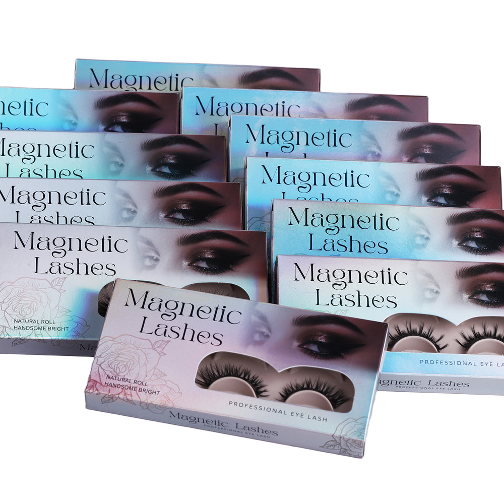 New magnetic false eyelashes for export - aliexpress hot seller, 2-pair set, barbie-style pointed tips, easy-apply kit, factory wholesale