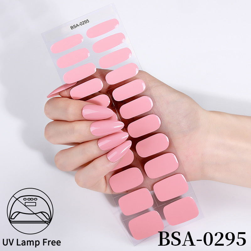 no-bake gel manicure stickers waterprooffashionpure color nail stickers no cure gel nail wraps