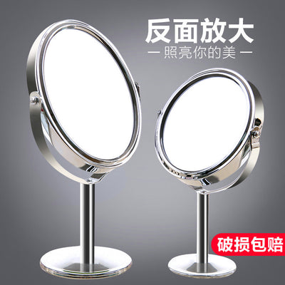 Double-sided magnifying handheld vintage makeup mirror vanity tabletop jewelry desktop organizer glass mirror beauty