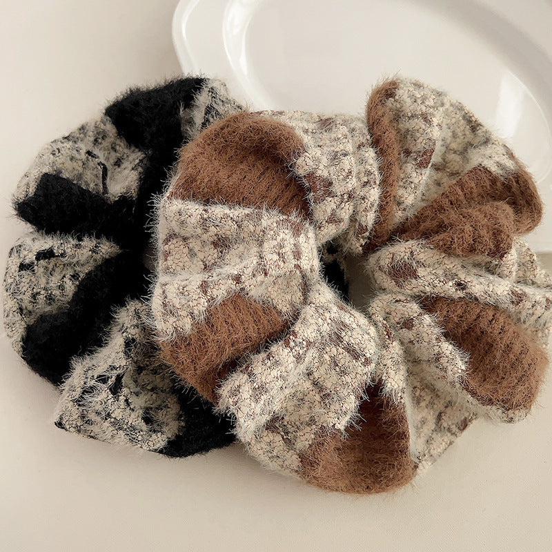 Fall and winternew arrivaldouble wool large intestine hair tiefrenchretroclassy headband ponytail rubber band hair accessories wholesale