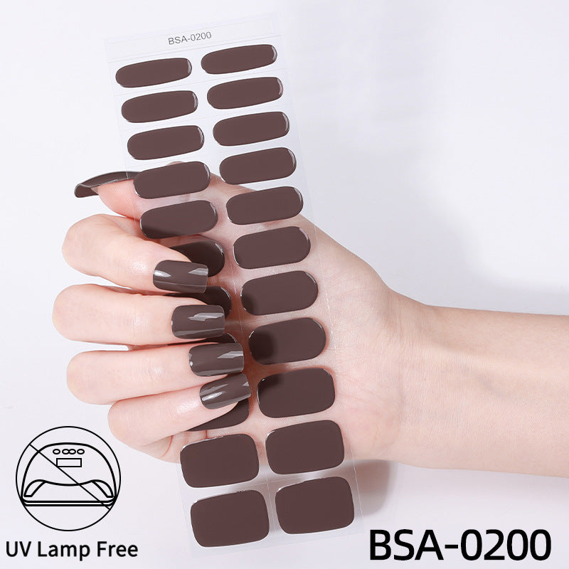 no-bake gel manicure stickers waterprooffashionpure color nail stickers no cure gel nail wraps