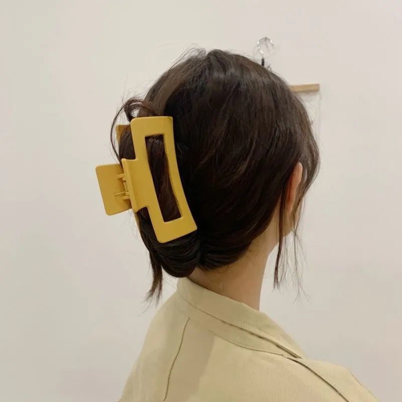 large square hairpin acrylic pumpkin gripper female back of head clip headwear hair shark clip hairpin