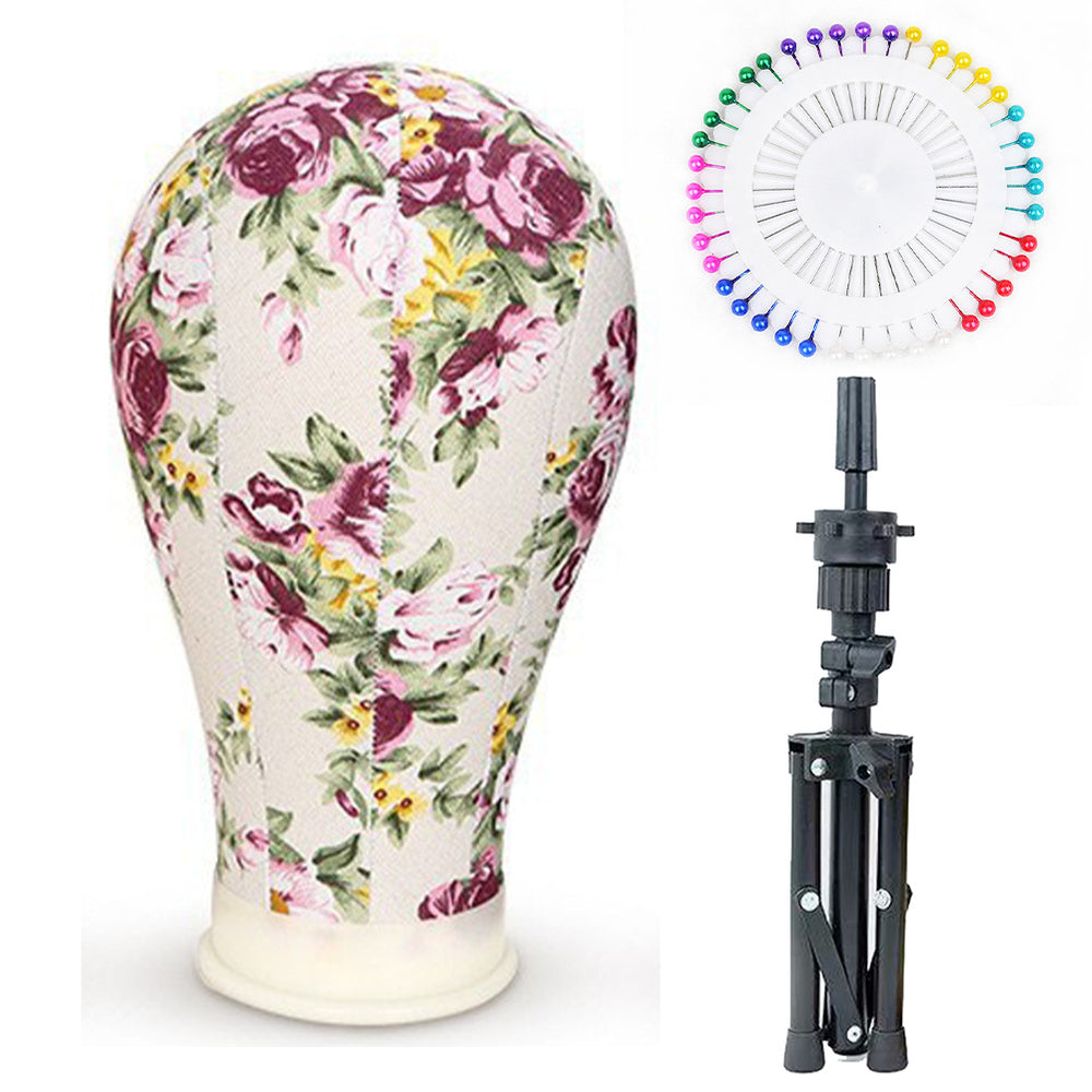 Canvas head mold can be inserted with pins to place wig stand dummy head model styling model head cloth display tripod