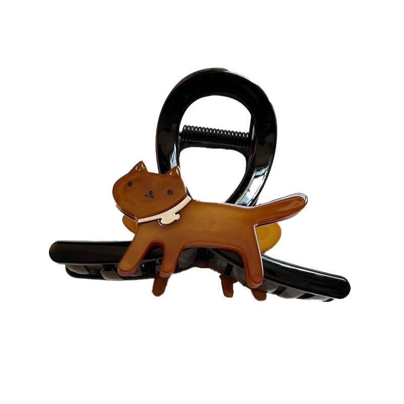 Cute cartoon kitten medium-sized gripper on the back of the head, shark clip, niche styleclassy design, easiest for match hair accessories, trendy