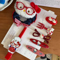 Cute glasses cat style suit festive red hair accessories headwear girl hairpin sweet hairpin hair accessories bows