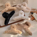 Korean color 11cm hair accessories cross plate hair grab shark clip kids imitation rabbit stuffed back of head hair clip grab clip