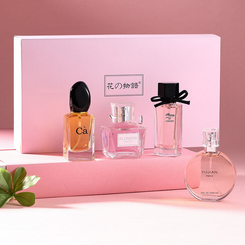 Women's perfume four-piece gift set - new arrival, fresh floral & fruity scent, long-lasting eau de toilette, fresh & wholesome perfume for cross-border e-commerce