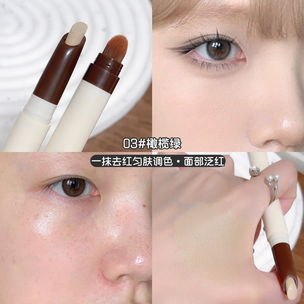 Hello ya translucent concealer pen brightens tear troughs, covers spots, acne marks, dark circles, waterproof, not easy to remove makeup