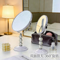 Luxury double-sided vanity mirror with pearl accents - elegant desktop makeup mirror for women, european style, magnifying, high-definition princess mirror