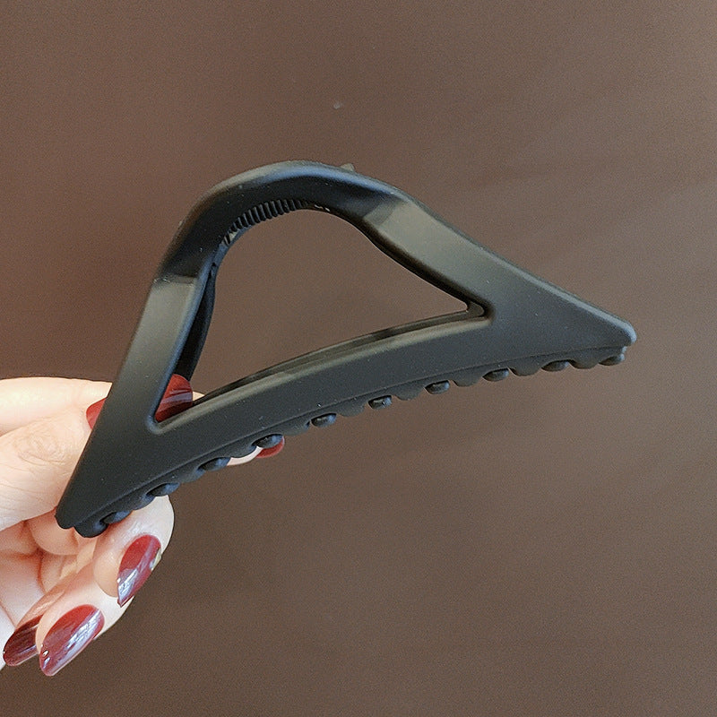Simple frosted triangle gripper 2024 new style hair gripper elegant large shark clip hair clip headwear